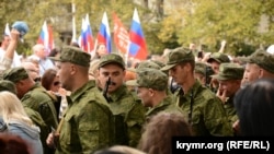 Митинг, посвященный проводам российским военнослужащих на войну в Украине, Севастополь, 27 сентября 2022 года